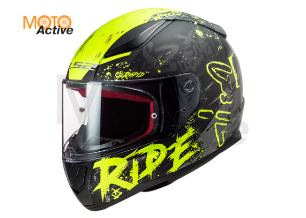 Мотошлем LS2 FF353 Rapid Naughty, черно-желтый матовый